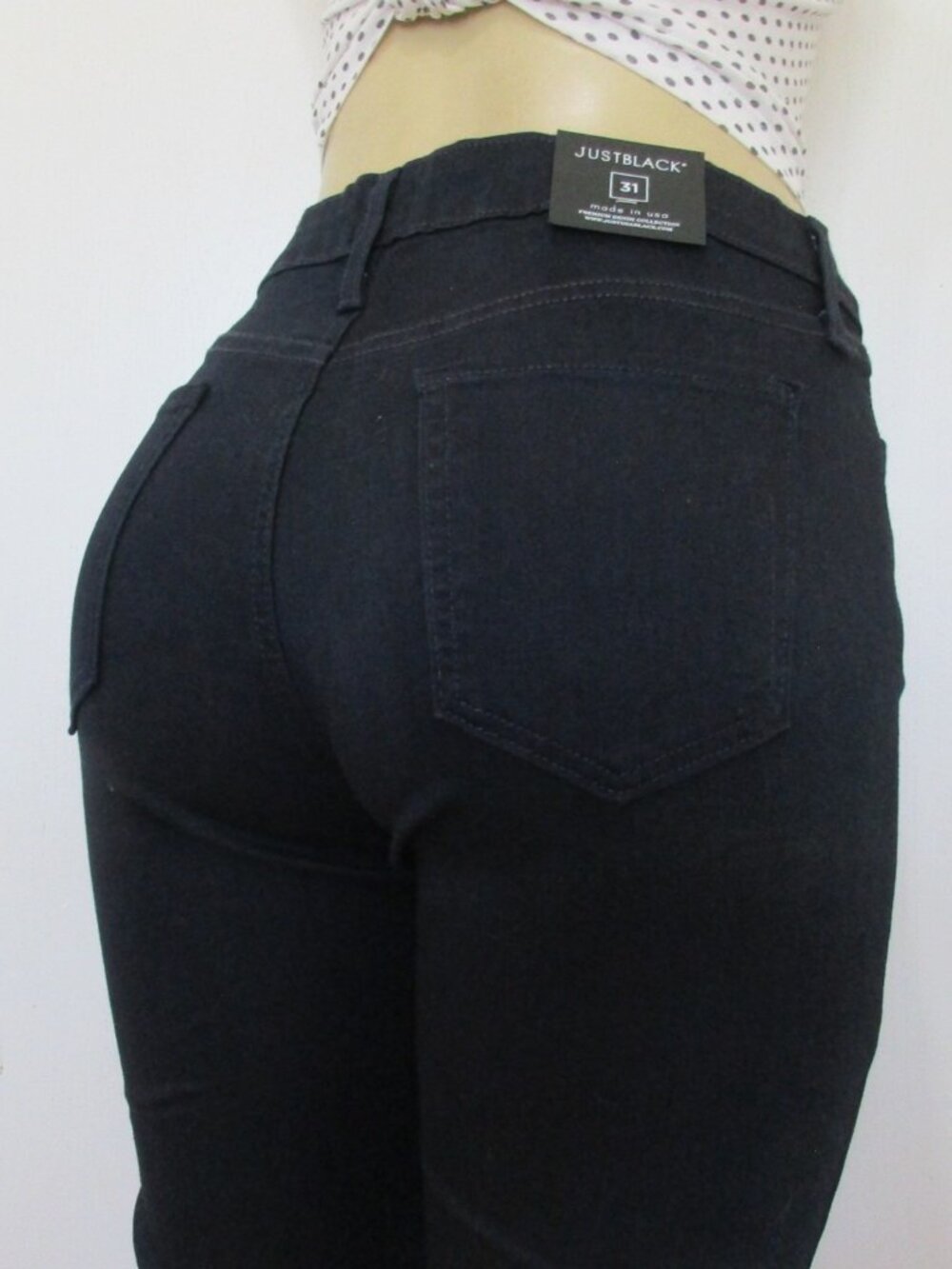 New JUST BLACK Jeans Size 31 Button Fly Skinny Denim